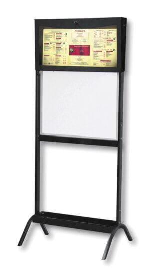 Porte-menu lumineux 2 ou 3 pages Métallix gris fumé