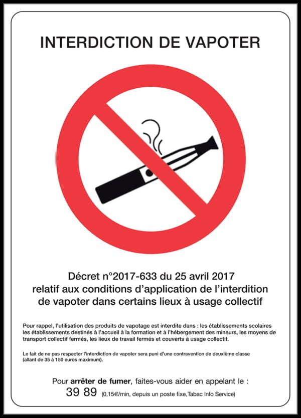 Panneaux « Interdiction de fumer / vapoter »