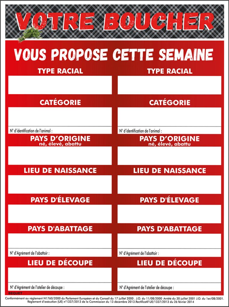 Panneau de traçabilité « Tendance »