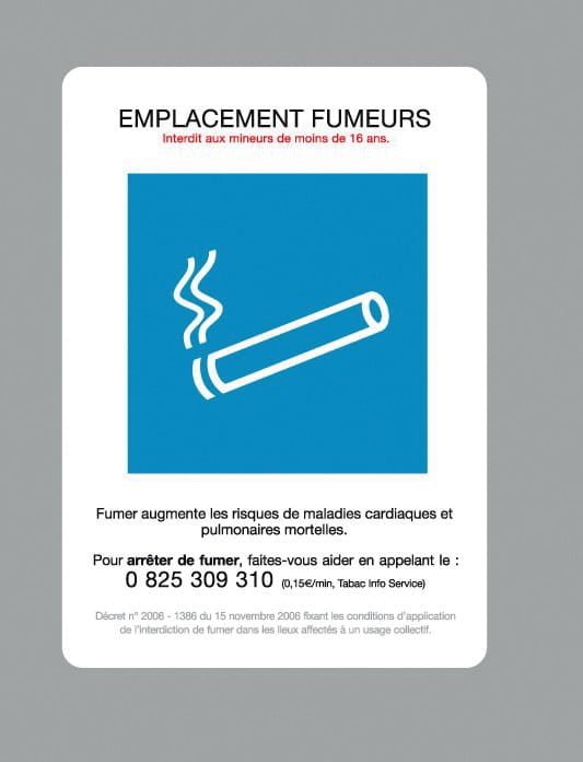 Pancartes "Interdiction de Fumer" / "Emplacement Fumeur"