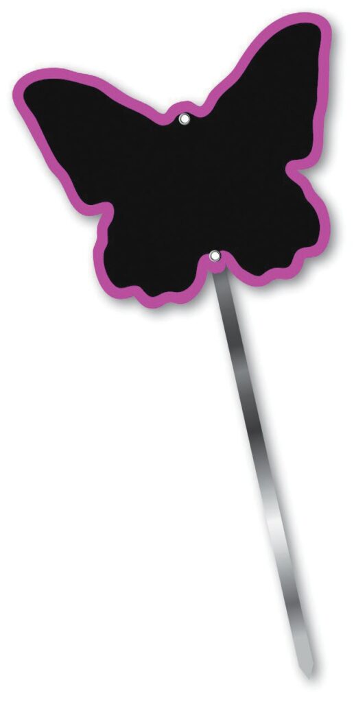 Paquet de 10 Ardoise 10x8cm Papillon orange. patte 60cm