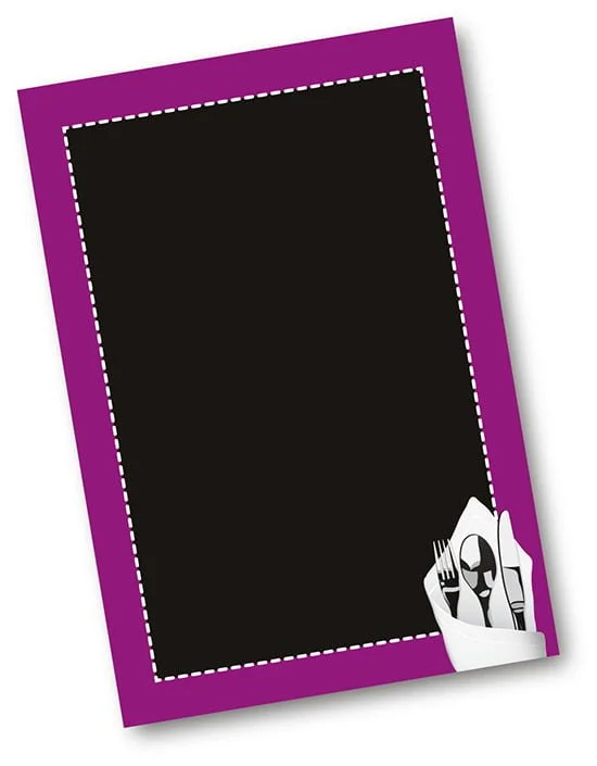 Panneau ardoise « Couvert » - Couleur et dim. au choix