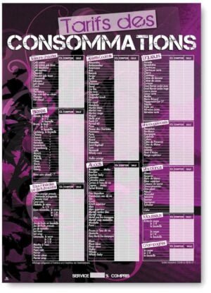 Panneaux « Magenta » Tarif des consommations