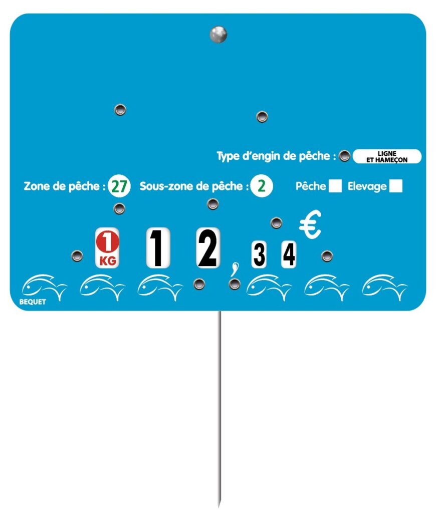Étiquette poissonnerie « BLUE FISH»