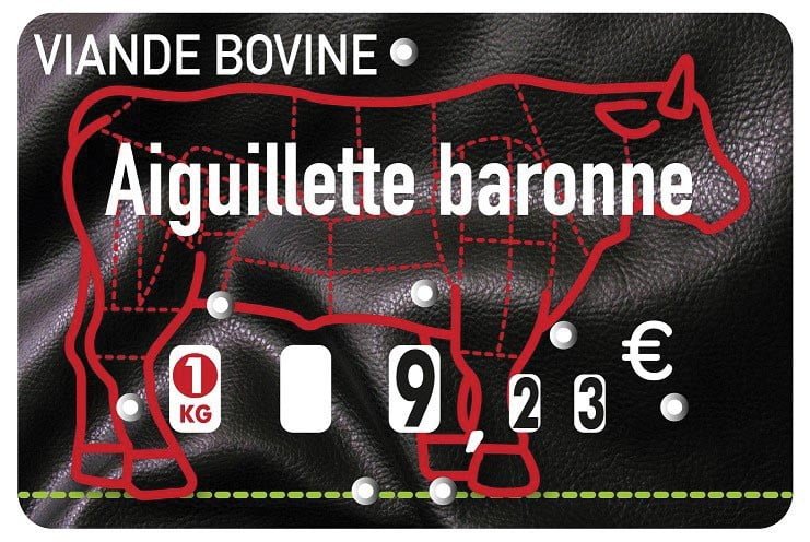 Étiquette De Boucherie Publicitaire – Nancy – Années 1980 – Fruit, Légume – Vintage