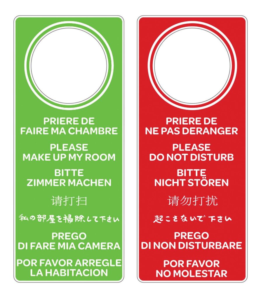 Signal de porte pour Hôtels «Faire chambre/Ne pas déranger»