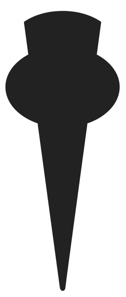 Étiquette en forme de flèche noire, pique intégrée