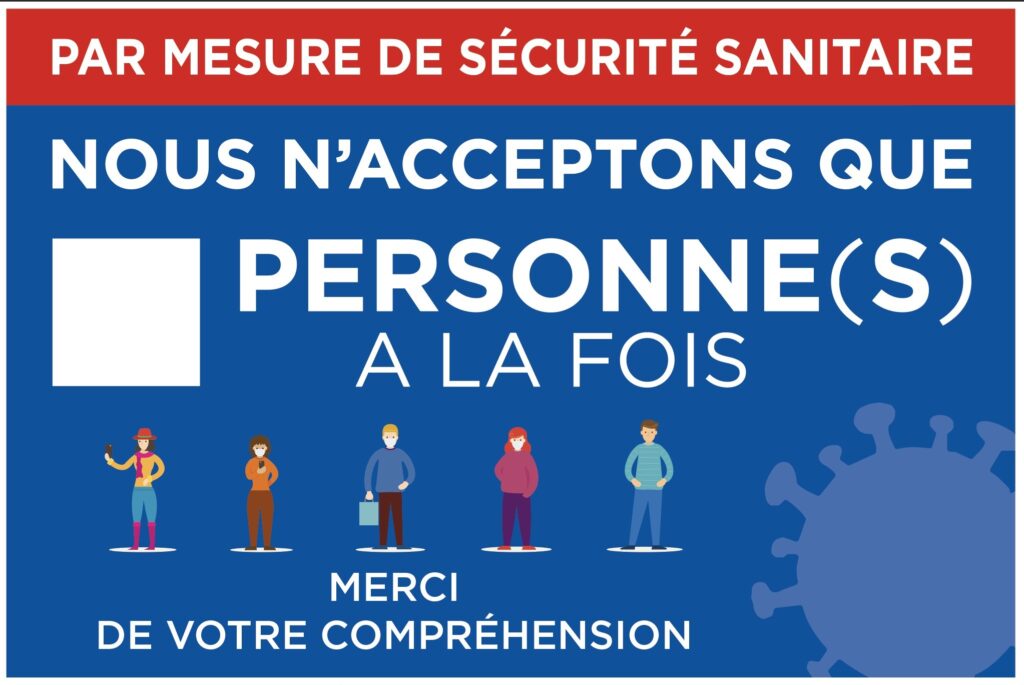 Pancartes mesure de sécurité sanitaire