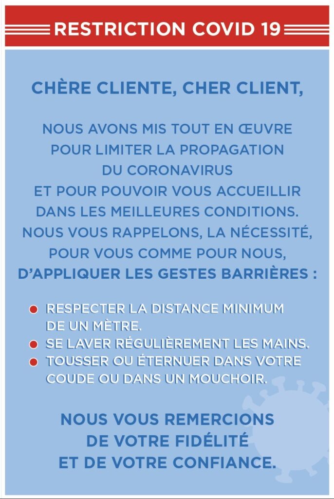 Pancartes Covid 19 - Gestes barrières