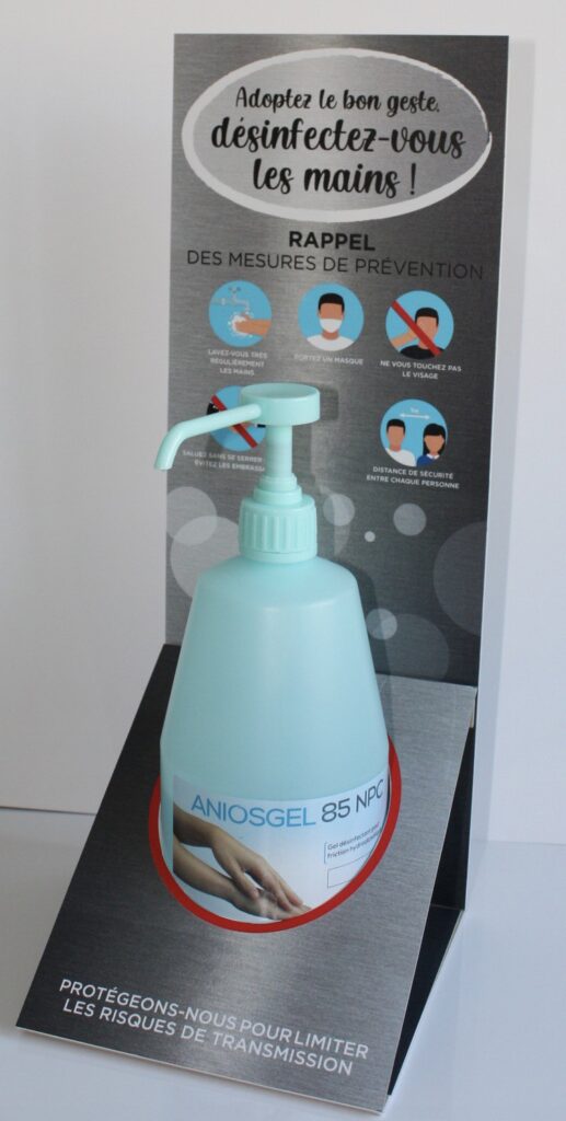 Support distributeur de gel hydroalcoolique