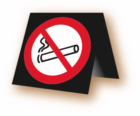 Paquet de 10 Chevalet noir 5x5cm. logo Interdiction de fumer