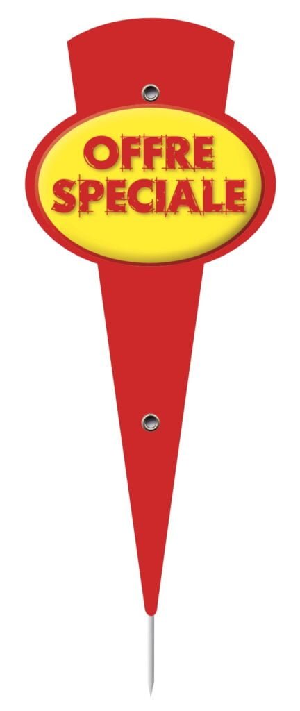 Paquet de 10 Miniflèche 6x14cm Offre Spéciale rouge et jaune. pique inox