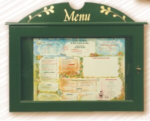 Protège-menu lumineux Oréades 2 pages vert