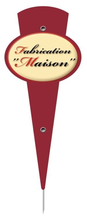 Paquet de 10 Maxi flèche 24x10cm Fabrication maison rouge. pique inox